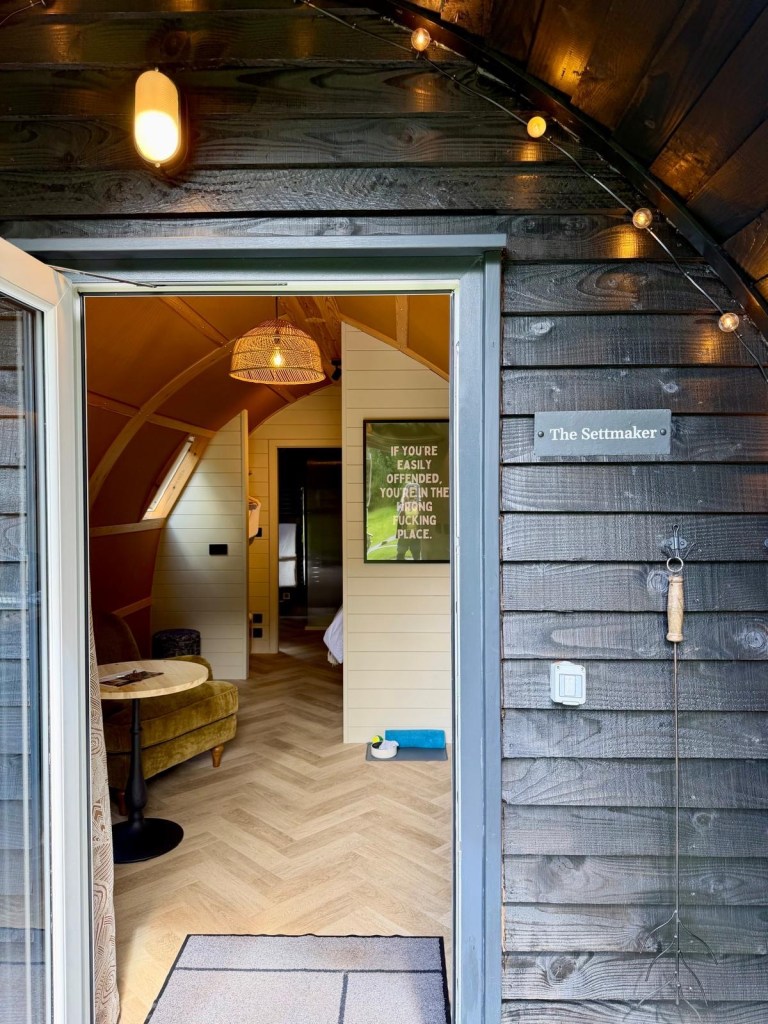 Cosy Scandi cabin interior at Hewn Yorkshire with modern countryside styling